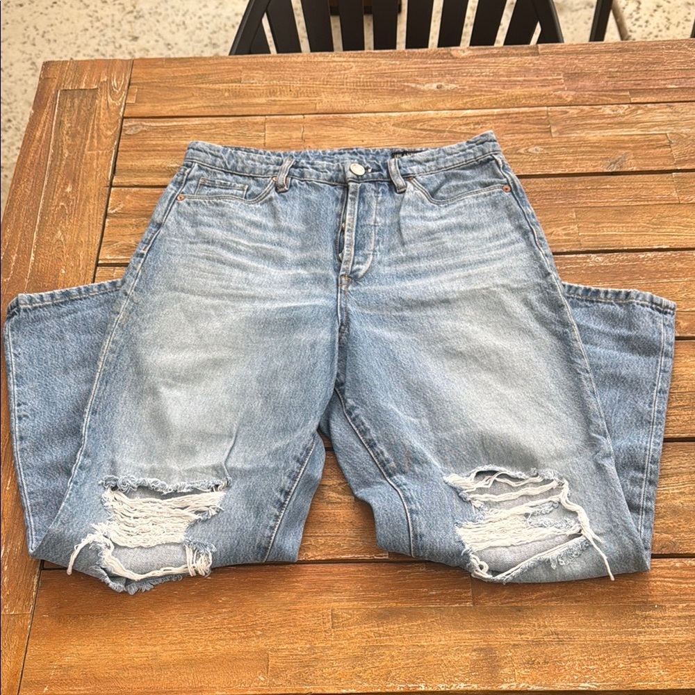 Blank NYC Blue Boyfriend Jeans Distressed Casual